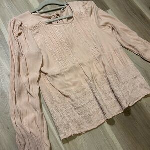 American Eagle Outfitters Blush Textured Top